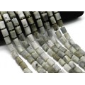 Бусины из лабрадорита матового цилиндр с гранями 9*14мм, 42см, 25 бусин