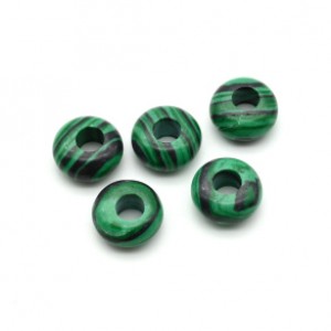 Бусина - бублик для швенз из малахита (имитация) 10*5мм, 1шт