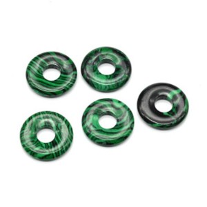 Бусина - бублик для швенз из малахит (имитация) 18*4мм, 1шт