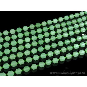 Бусины из нефрита искусственного 7*8мм, 18,5см, 18 бусин Бусины из нефрита искусственного 7*8мм, 18,5см, 18 бусин