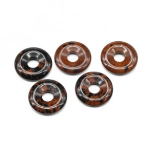 Бусина - бублик для швенз из обсидиана 18*4мм, 1шт