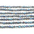 Бусины из опала синтетического галтовка 7*10мм цвет синий хамелеон, 38см, 37 бусин