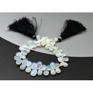 Бусины из опала желтого капля на увеличение 21см, 53 бусины, 14,2г