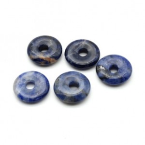 Бусина - бублик для швенз из содалита 15*4мм, 1шт