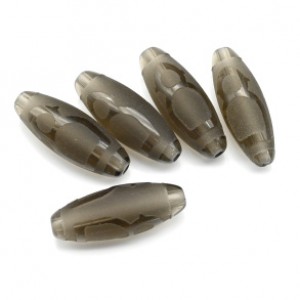 Бусина Дзи "Кубера" из раухтопаза 10*30мм, 1 бусина