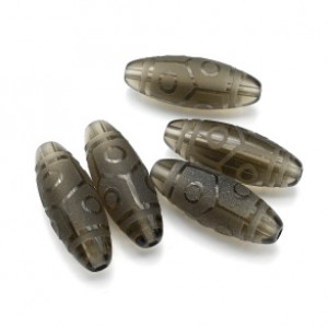 Бусина Дзи "Шесть глаз" из раухтопаза 10*30мм, 1 бусина