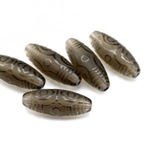 Бусина Дзи "Шесть глаз дракона" из раухтопаза 10*30мм, 1 бусина