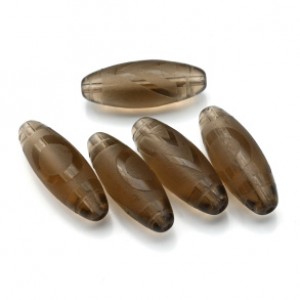 Бусина Дзи "Гора и один глаз" из раухтопаза 10*30мм, 1 бусина