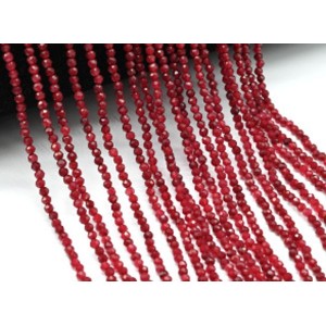 Бусины из рубина искусственного шарик гр.2мм, 38см, 190 бусин