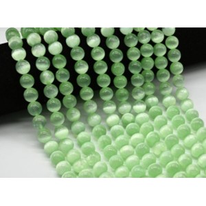 Бусины из селенита шарик 10мм цвет зеленый, 39см, 38 бусин