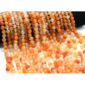 Бусины из сердолика шарик гр.8мм, 36см, 48 бусин