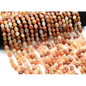 Бусины из сердолика галтовка 8*10мм, 37см, 40 бусин