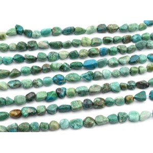 Бусины из хризоколлы галтовка 9*11мм, 38см, 35 бусин