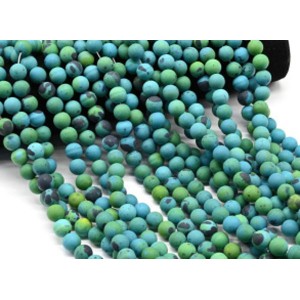 Бусины из хризоколлы искусственной шарик 10мм матовый, 39см, 39 бусин