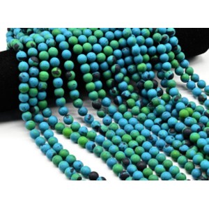 Бусины из хризоколлы искусственной шарик 8мм матовый, 40см, 49 бусин