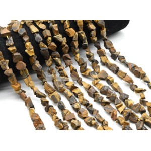 Бусины из тигрового глаза галтовка 9*11мм, 38см, 40 бусин