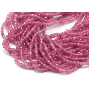 Бусины из турмалина розового шарик гр.2мм, 39см, 172 бусины