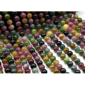 Бусины из турмалина искусственного шарик 10мм, 38см, 37 бусин