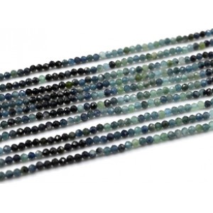 Бусины из турмалина шарик гр.2,5мм цвет сине-зеленый, 38см, 164 бусины