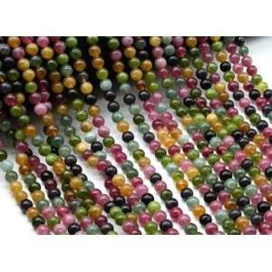 Бусины из турмалина искусственного шарик 6мм, 36,5см, 60 бусин