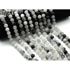 Бусины из турмалинового кварца (волосатик) шарик гр.10мм, 38см, 38 бусин