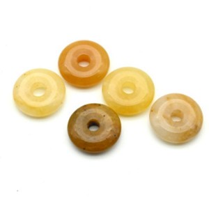 Бусина - бублик для швенз из халцедона желтого 15*4мм, 1шт