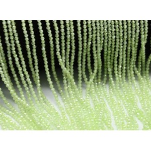 Бусины из фианита шарик гр.2мм цвет салатовый, 37см, 187 бусин (иск.)