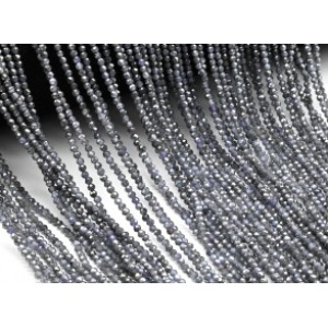 Бусины из фианита шарик гр.2мм цвет графитовый, 38см, 190 бусин (иск.)