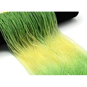 Бусины из циркона шарик гр.2мм цвет желто-зеленый, 36см, 190 бусин (иск.)