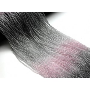 Бусины из циркона шарик гр.2мм цвет серо-розовый, 36см, 180 бусин (иск.)