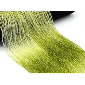 Бусины из циркона шарик гр.2мм цвет оливковый, 35см, 186 бусин (иск.)