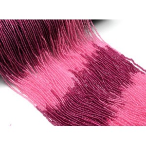 Бусины из циркона шарик гр.2мм цвет малиновый, 35см, 189 бусин (иск.)