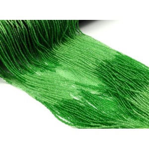 Бусины из циркона шарик гр.2мм цвет зеленый, 37см, 202 бусины (иск.)