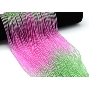 Бусины из циркона шарик гр.2мм цвет розово-зеленый, 36см, 178 бусин (иск.)