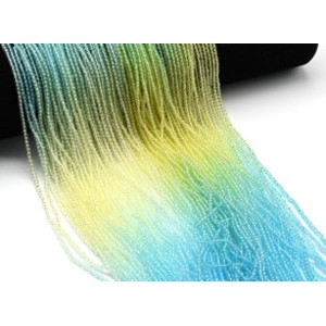 Бусины из циркона шарик гр.2мм цвет желто-голубой, 35см, 180 бусин (иск.) Бусины из циркона шарик гр.2мм цвет желто-голубой, 35см, 180 бусин (иск.)