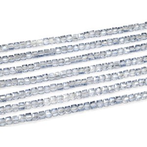 Бусины из циркона кубик гр.6*6мм цвет сизый, 39,5см, 67 бусин (иск.)