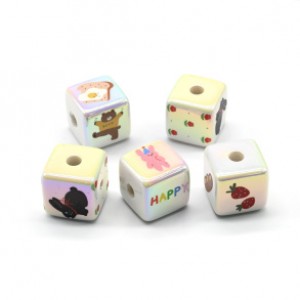 Набор бусин Кубики 14*14мм цвет белый, 5шт (иск.)