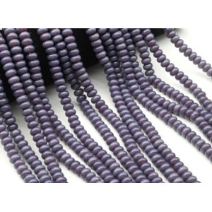 Бусины стеклянные рондель 8мм цвет сиреневый, 38см, 75 бусин (иск.)