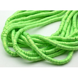 Бусины из каучука Африканские с напылением диски 6мм*0,9-1,2мм, цвет салатовый, 39см (иск.)