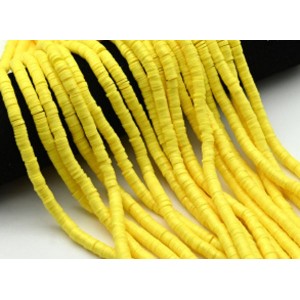 Бусины из каучука Африканские с напылением диски 6мм*0,9-1,2мм, цвет желтый, 39см (иск.)