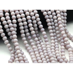 Бусины стеклянные шарик 8мм цвет светло-сиреневый, 37,5см, 50 бусин (иск.)