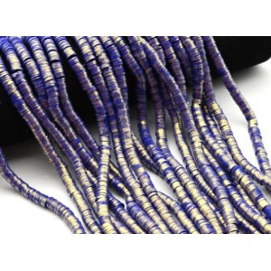Бусины из каучука Африканские с напылением диски 6мм*0,9-1,2мм, цвет синий, 39см (иск.)