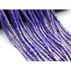 Бусины из каучука Африканские с напылением диски 6мм*0,9-1,2мм, цвет фиолетовый, 39см (иск.)