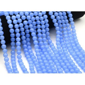 Бусины стеклянные шарик 8мм цвет васильковый, 37,5см, 50 бусин (иск.)