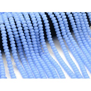 Бусины стеклянные рондель 8мм цвет свет.васильковый, 38см, 75 бусин (иск.)
