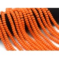 Бусины стеклянные рондель 8мм цвет оранжевый, 37,5см, 75 бусин (иск.)