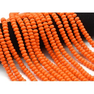 Бусины стеклянные рондель 8мм цвет оранжевый, 37,5см, 75 бусин (иск.) Бусины стеклянные рондель 8мм цвет оранжевый, 37,5см, 75 бусин (иск.)