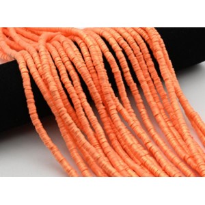 Бусины из каучука Африканские с напылением диски 6мм*0,9-1,2мм, цвет оранжевый, 39см (иск.)