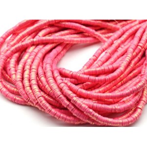 Бусины из каучука Африканские с напылением диски 6мм*0,9-1,2мм, цвет малиновый, 39см (иск.)