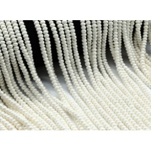 Бусины из бисера рондель 4*2мм цвет белый, 29см, 116 бусин (иск.)